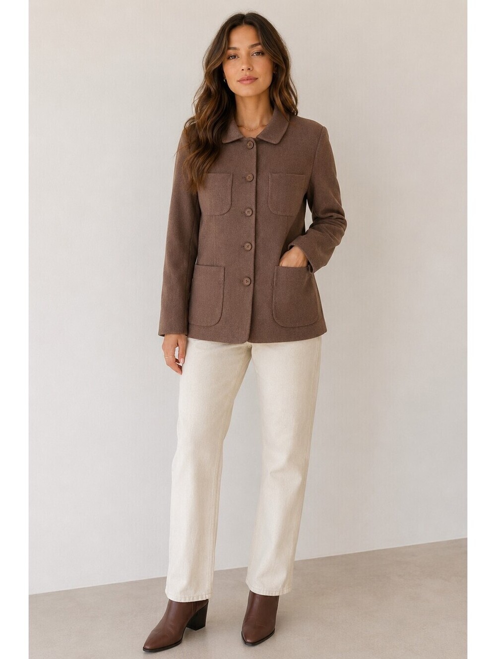 Vintage Migoscha Milano 100% Wool Brown Jacket Women's Italian Blazer Coat